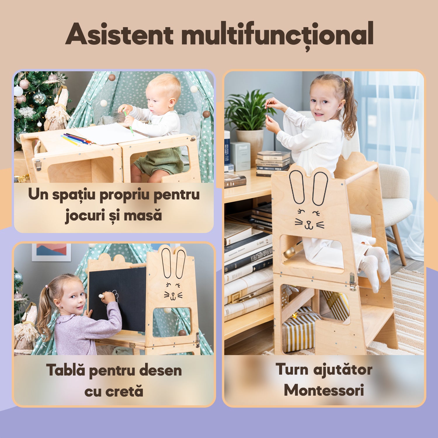 Turn de Învățare Montessori pentru Copii, Bunny 🐰