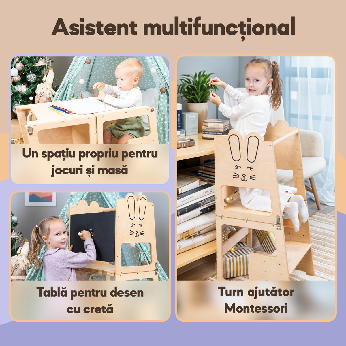 Turn de Învățare Montessori pentru Copii, Bunny 🐰