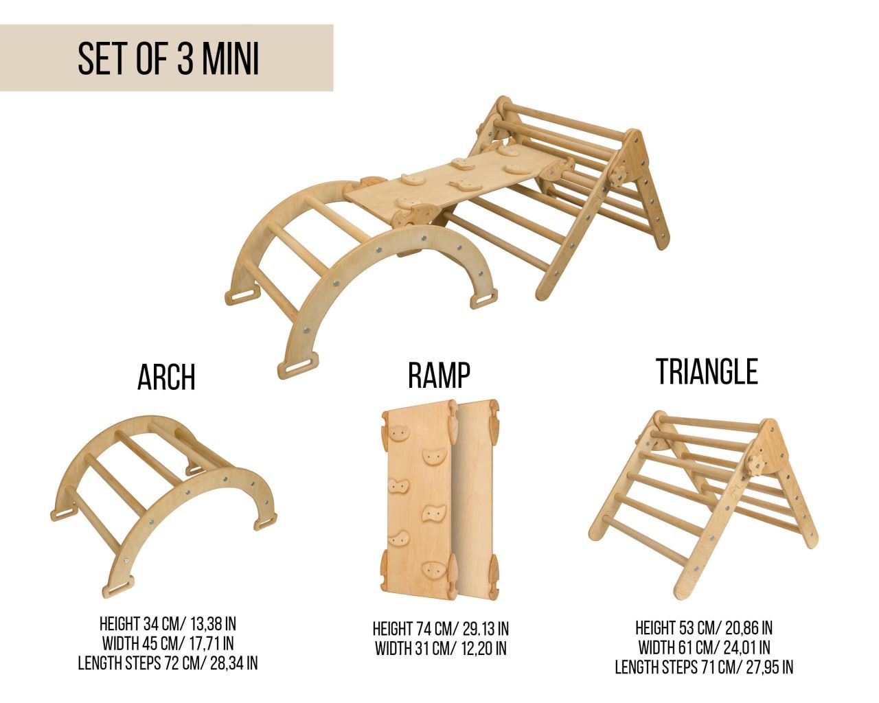 Set de Joacă Mic Pikler 3in1, wooden🌳